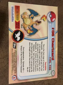 Charizard #06 Topps Chrome Pokemon TV 2000 Holo Foil Charizard Nintendo NM - Image 2