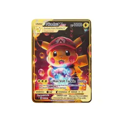 Pikachu VMAX Gold Metal Card - Fan-Made Collectible Display - Image 1