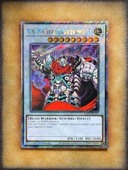 Yugioh XX-Saber Gottoms RA03-EN226 Platinum Secret Rare 1st Ed NM - Image 1