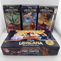 Lorcana First Chapter SEALED Booster box 102623MPG2 + all 3 Starter Decks! NIB - Image 1