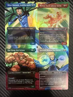 Fantastic Four Full Complete Scene (Foil) MTG MSH Marvel Borderless NM - Image 1