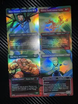 Fantastic Four Full Complete Scene (Foil) MTG MSH Marvel Borderless NM - Image 3