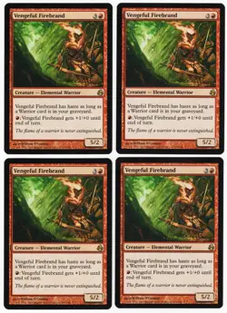 Vengeful Firebrand x4 4x 2008 Morningtide PLAYSET Red Rare Creature MTG NM AZ1 - Image 1