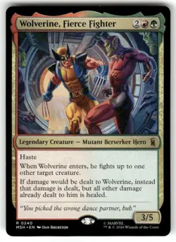Wolverine, Fierce Fighter 240 Rare Marvel Super Heroes Magic: The Gathering NM - Image 1