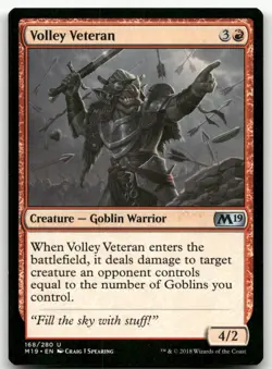 Volley Veteran #168 (NM) Core Set 2019 M19 Magic MTG - Image 1