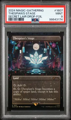 2024 MTG SECRET LAIR DROP FOIL #1607 THESPIAN'S STAGE PSA 9 - Image 1