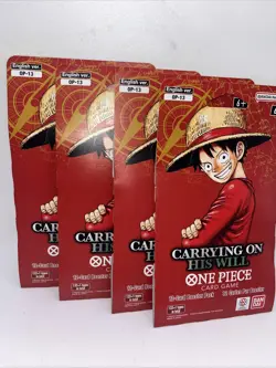 Lot of 4 - One Piece Carrying On His Will OP-13 Sleeved Booster Pack - Image 1