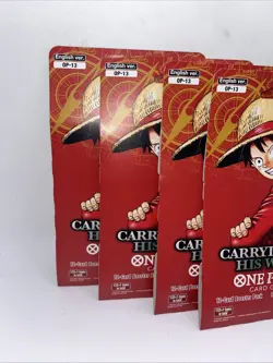 Lot of 4 - One Piece Carrying On His Will OP-13 Sleeved Booster Pack - Image 4