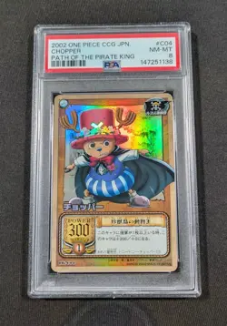 Japanese One Piece CCG Holo Chopper C04 PSA 8 NM-MT Path of the Pirate King - Image 1