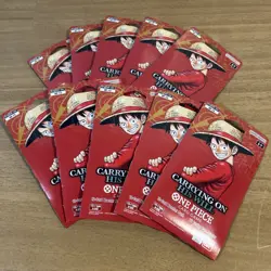 10x One Piece Card Game Carrying On His Will OP-13 Sleeved Booster New & Sealed - Image 1