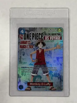 One Piece Monkey.D.Luffy US College Basketball Promo Card - Fast Ship!! P-055 - Image 1