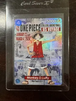One Piece Monkey.D.Luffy US College Basketball Promo Card - Fast Ship!! P-055 - Image 3