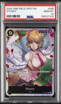 2024 ONE PIECE OP07-500 YEARS IN THE FUTURE #085 STUSSY PSA 10 - Image 1