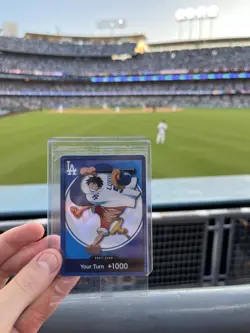 2026 Dodgers x One Piece Night Promo Card Monkey D Luffy - Image 1