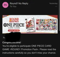 Bandai One Piece Card Game Round 1 Promo Pack Phase 1 PRE-SALE (1 pack) - Image 1