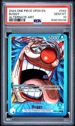 One Piece En Buggy Alternate Art OP09-042 PSA 10 Gem Mint - Image 1