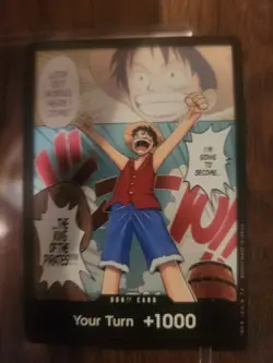 Don!! Card Manga Alternate Art Foil Your Turn +1000 One Piece OP01 Luffy english - Image 1