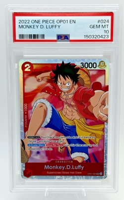 2022 ONE PIECE OP01-ROMANCE DAWN #024 MONKEY D. LUFFY PSA 10 ENGLISH - Image 1