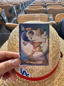LA Dodgers X One Piece Straw Hat And Luffy Card - Image 2