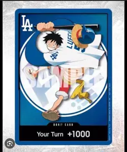 2026 ONE PIECE LOS ANGELES DODGERS MONKEY D LUFFY DON CARD PROMO 7/2/26 PRESALE - Image 1