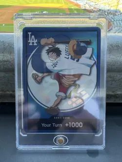2026 ONE PIECE LA DODGERS MONKEY D LUFFY DON CARD PROMO and HAT COMBO - Image 4
