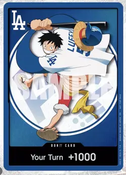 ONE PIECE X DODGERS PROMO MONKEY D LUFFY DON CARD - CARD ONLY - PRESALE - Image 1