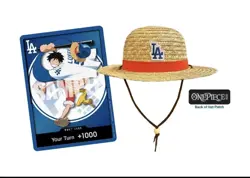 Dodgers Luffy One Piece Promo Card & Hat Fast Shipping Presale - Image 1