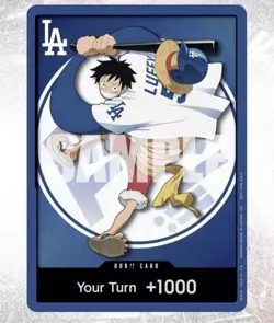 Dodgers Luffy One Piece Promo Card & Hat Fast Shipping Presale - Image 2