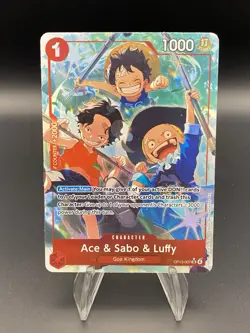 One Piece Ace & Sabo & Luffy Alt Art Foil SR OP13-007 Carrying on His Will NM - Image 1