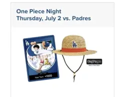 2026 ONE PIECE LOS ANGELES DODGERS MONKEY D LUFFY DON CARD PROMO 7/2/26 PRESALE - Image 2