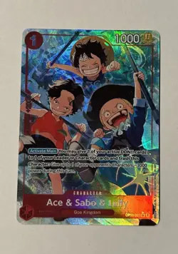 One Piece, Ace & Sabo & Luffy OP13-007 Alt Art Foil - Image 2