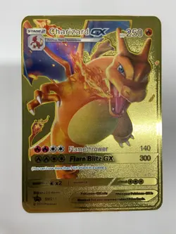 Gold Metal Charizard GX HP250 Pokemon Card-Collectible Gift Display！ - Image 3