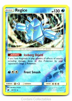 Regice 28/111 - Crimson Invasion - Reverse Holo Pokemon Card - Near Mint - Image 1