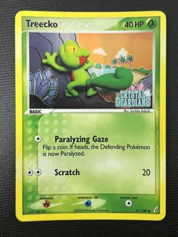 Treecko 67/100 EX Crystal Guardians Stamped Reverse Holo Pokemon TCG Card LP - Image 1