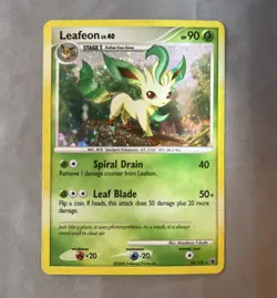 Leafeon 24/100 Rare Holo Majestic Dawn Pokemon Card Platinum Swirl - Image 1