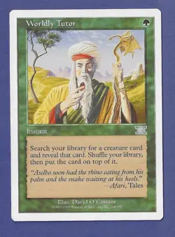 1999 Magic the Gathering - Worldly Tutor - Sixth - 6th Edition MTG - Image 1