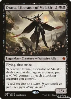 Drana, Liberator of Malakir Battle for Zendikar BFZ 109 Mythic NM - Image 1
