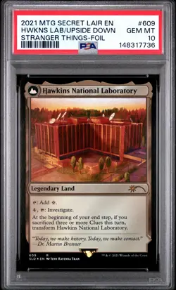 2021 MTG SECRET LAIR DROP #609 HAWKINS NATIONAL LABORATORY PSA 10 - Image 1