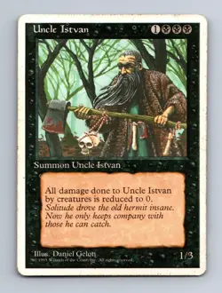 Uncle Istvan Uncommon Fourth Edition Magic: The Gathering Lightly Played - Image 1