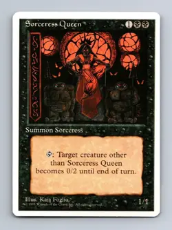 Sorceress Queen Rare Fourth Edition Magic: The Gathering Lightly Played - Image 1