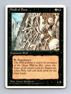 Wall of Bone Uncommon Fourth Edition Magic: The Gathering Lightly Played - Image 1