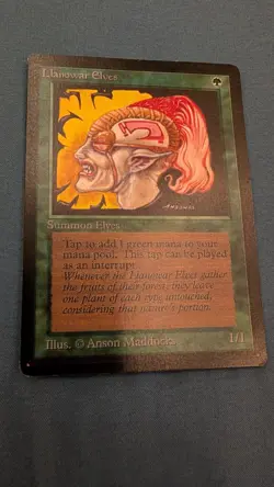 Authentic Magic The Gathering Llanowar Elves Beta card MTG *good condition* - Image 1