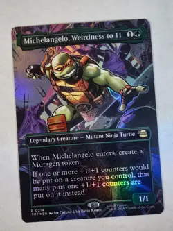 Michelangelo, Weirdness to 11 (Borderless) 0214 TMNT NM *FOIL* - Image 1