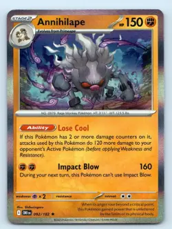 Annihilape 092/182 Rare Destined Rivals Pokemon Holo Near Mint - Image 1