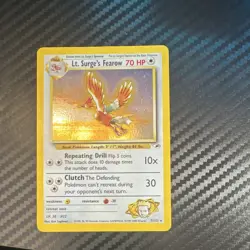Lt. Surge's Fearow 7/132 Gym Heroes Holo Rare EN Unlimited WotC 1999 70HP - Image 1