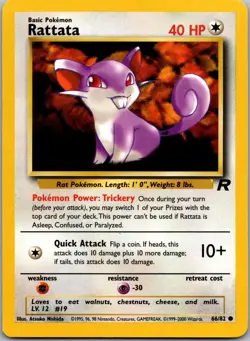 RATTATA 66/82 C TEAM ROCKET POKEMON UNLIMITED NM - Image 1