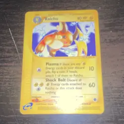 Pokemon Raichu 80 HP Rare Expedition Base Set Stage 1 061/165 2002 TCG Card - Image 1