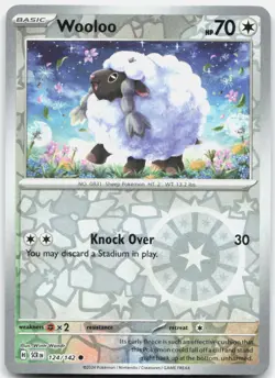 Wooloo 124/142 Common Stellar Crown Pokemon Reverse Holo NM - Image 1