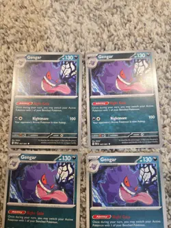 Gengar 057/091 Paldean Fates Non Holo Pokemon Card (lot of 4) - Image 4
