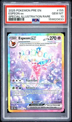 2025 POKEMON PRE EN-PRISMATIC EVOLUTIONS #155 ESPEON EX PSA 10 Gem 💎 Mint - Image 1